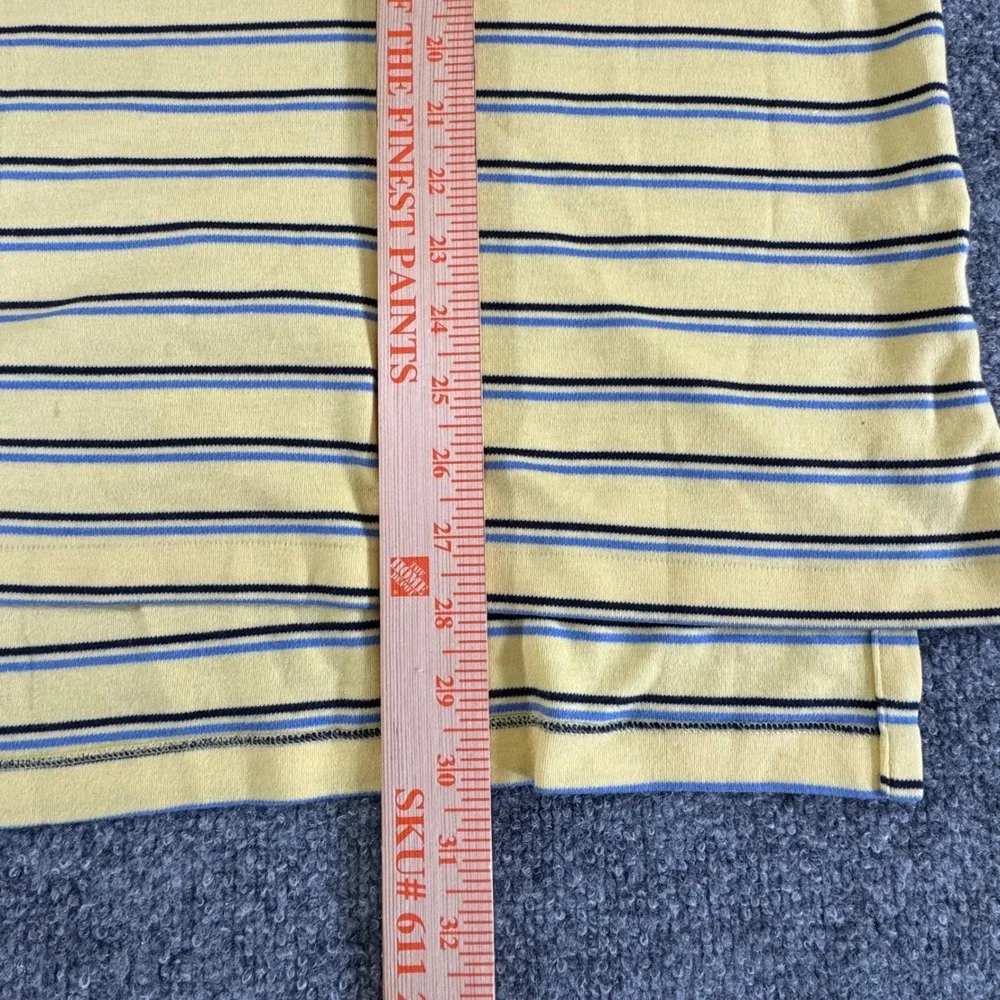 Polo Ralph Lauren Polo Shirt Mens XL Striped Cotton Classic Fit Yellow Vintage